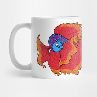 Cute Siamese fighting fish betta cartoon Mug